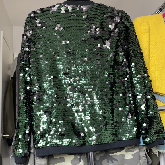 Daisy Street sequin Bomber Jacket - Picture 6 of 7